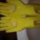 cumshot on kitchen gloves