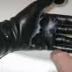 cum on black latex gloves