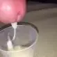 Cumshot in the small glass