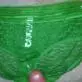 Cumshot on the green culotte