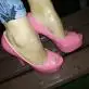High heels pink, cum above