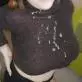 Sperm on her sweater